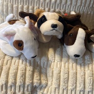 Ty Vintage Retired Beanie Babies, Dog Trio